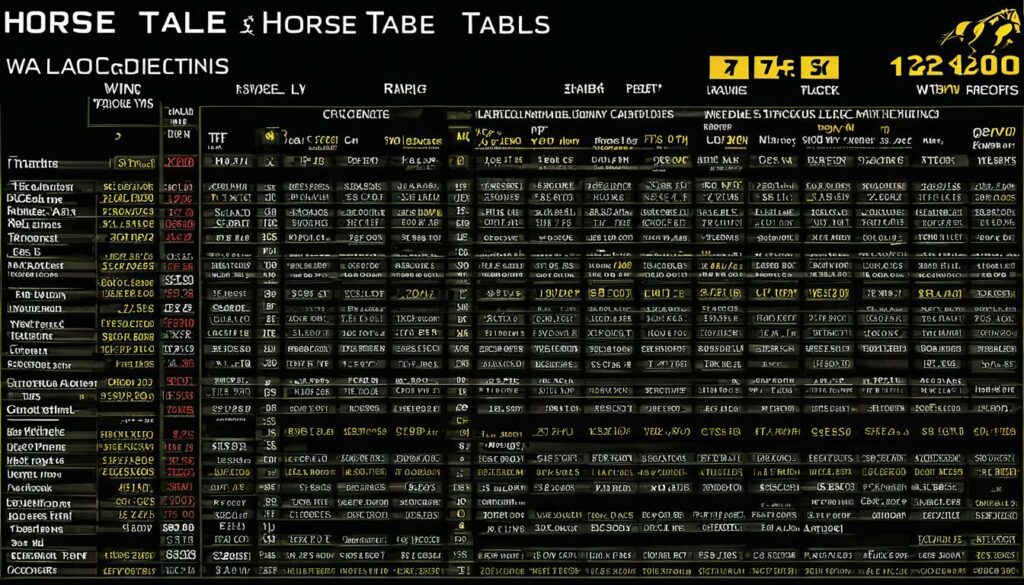 horse racing data table